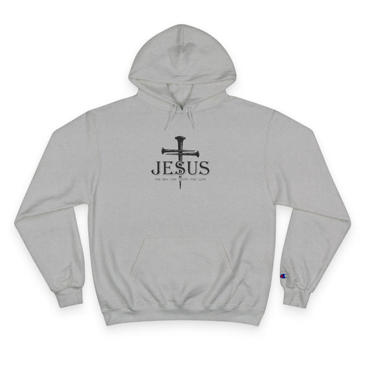 Faith-Inspired Champion Hoodie with Jesus Design