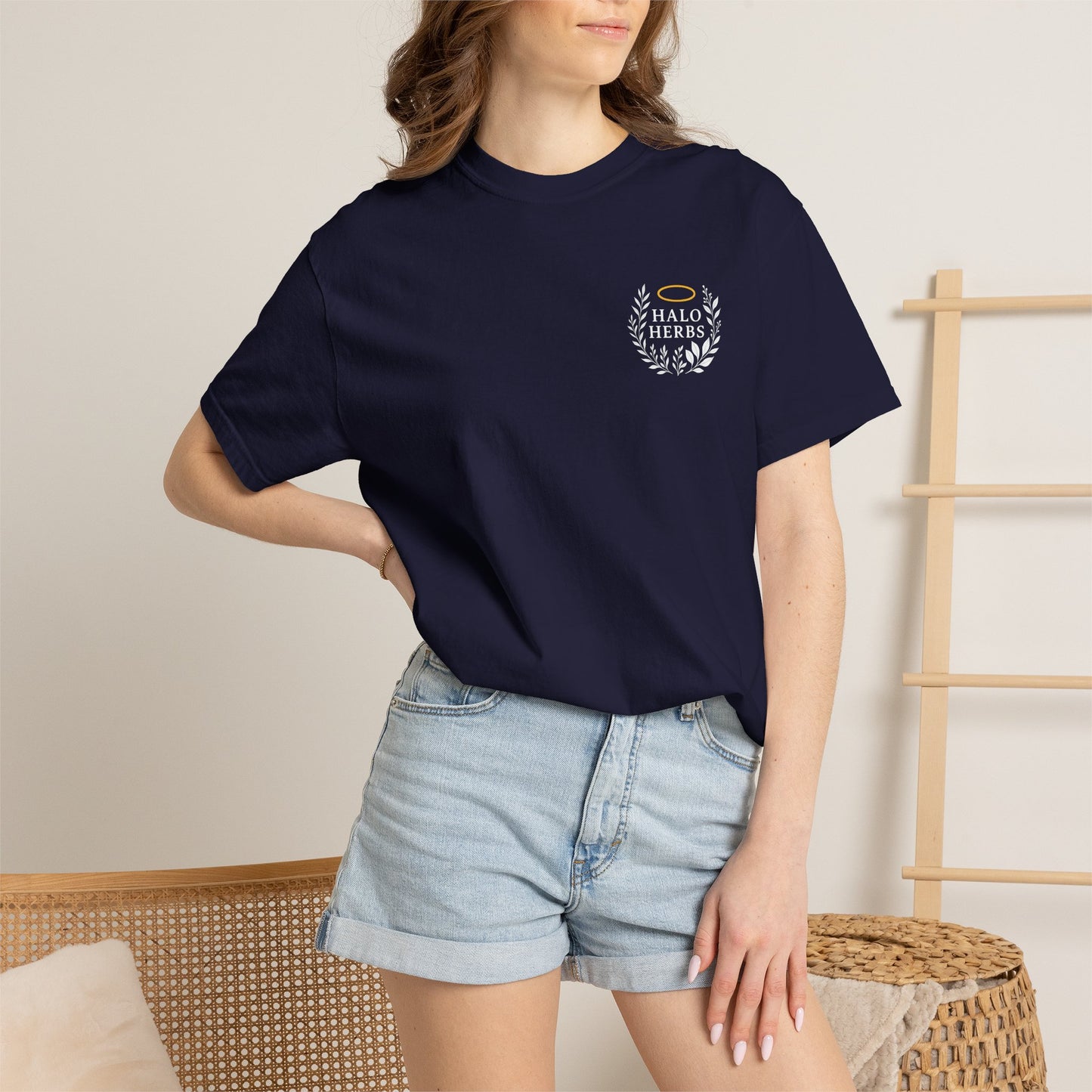 Halo Herbs Garment-Dyed Unisex T-Shirt - Casual Style for Everyday Comfort