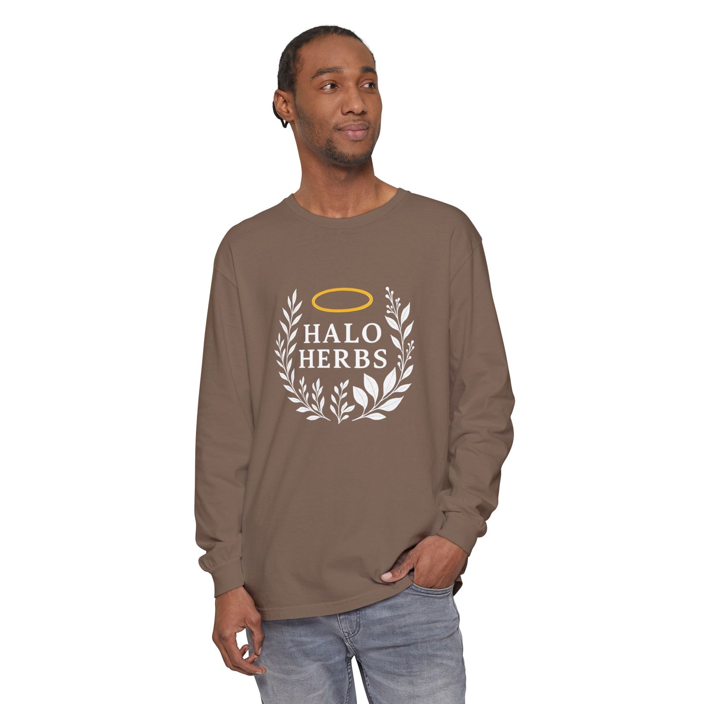 Halo Herbs Stylish Unisex Long Sleeve T-Shirt, Casual Wear