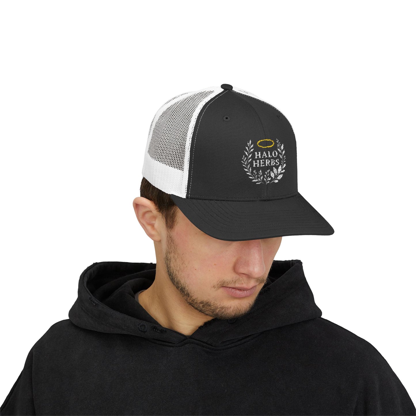 Halo Herbs Snapback Trucker Cap, Casual Outdoor Wear