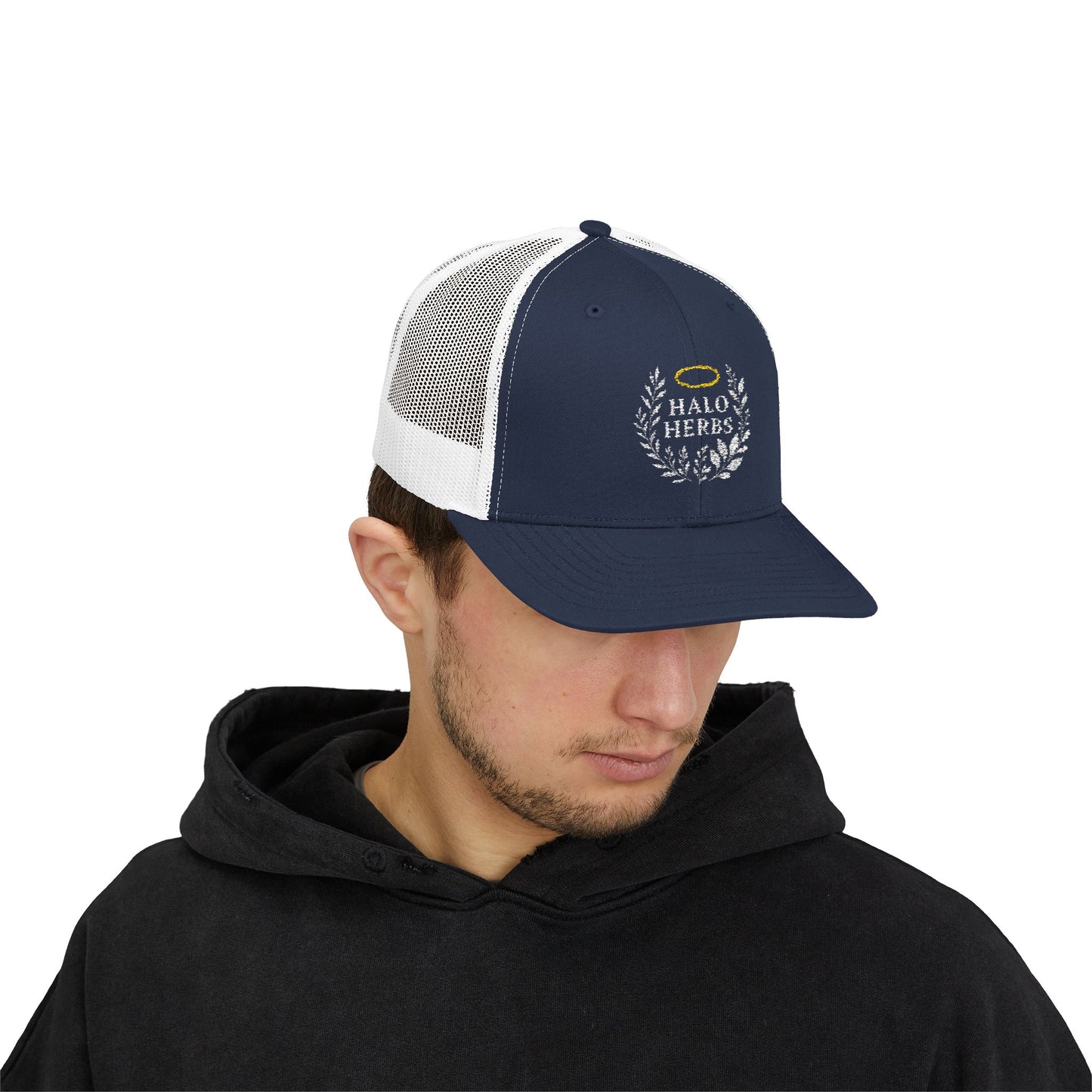 Halo Herbs Snapback Trucker Cap, Casual Outdoor Wear