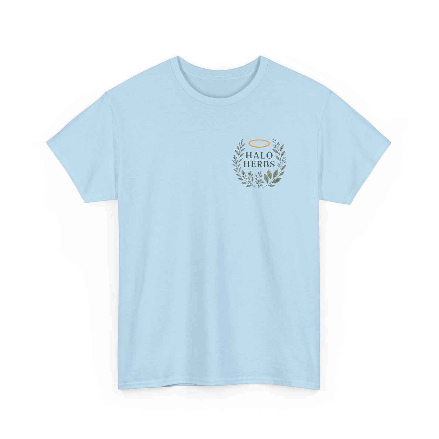 Halo Herbs Unisex Heavy Cotton Tee with Halo & Herbs Design, Casual Shirt, Eco-Friendly Wear