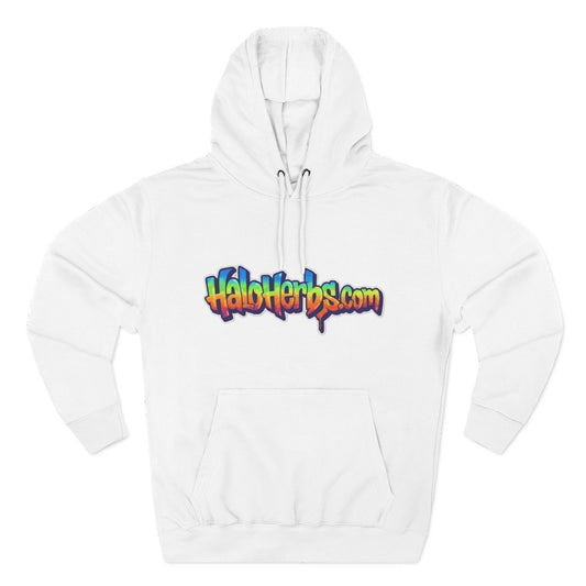 Colorful Fleece Hoodie with HaloHerbs.com Design