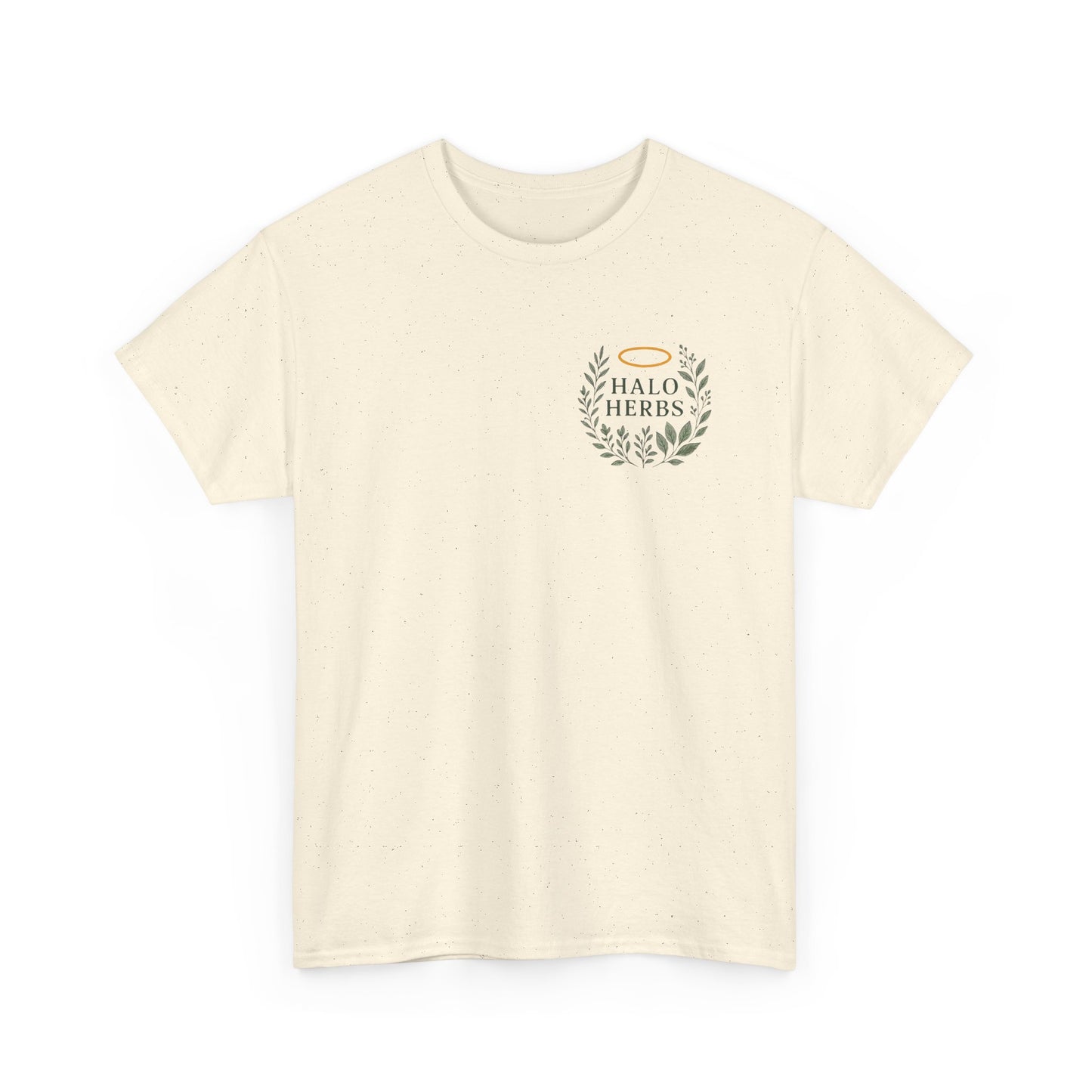 Halo Herbs Unisex Heavy Cotton Tee with Halo & Herbs Design, Casual Shirt, Eco-Friendly Wear