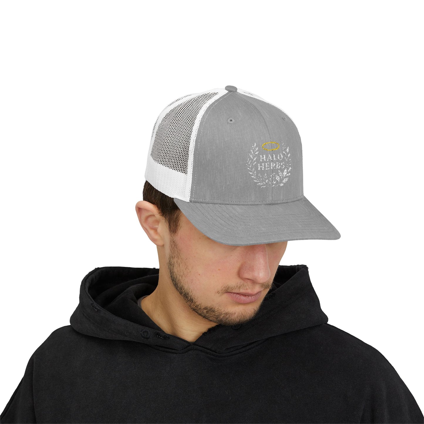 Halo Herbs Snapback Trucker Cap, Casual Outdoor Wear