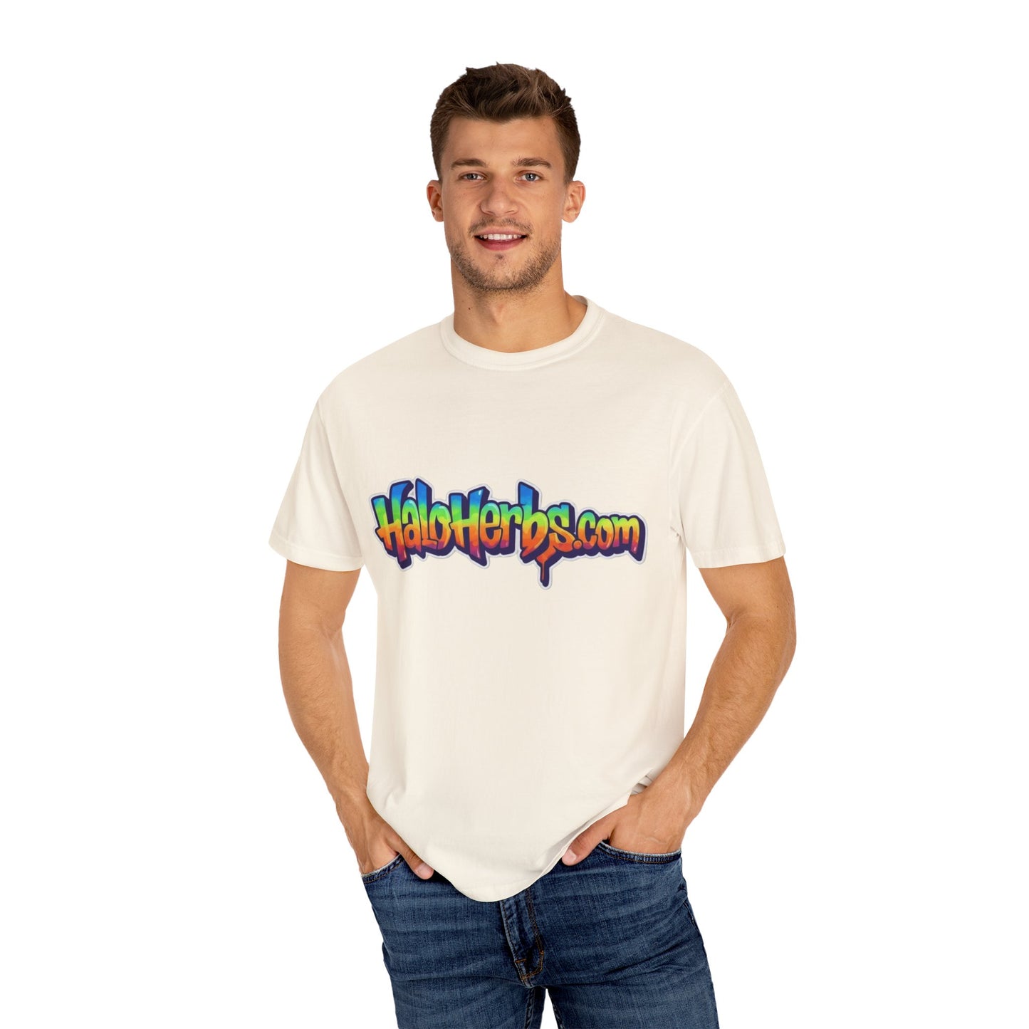 Vibrant Unisex T-Shirt with Logo, Casual Wear, Gift for Friends, Streetwear, Eco-Friendly Clothing, Summer Festival Outfit