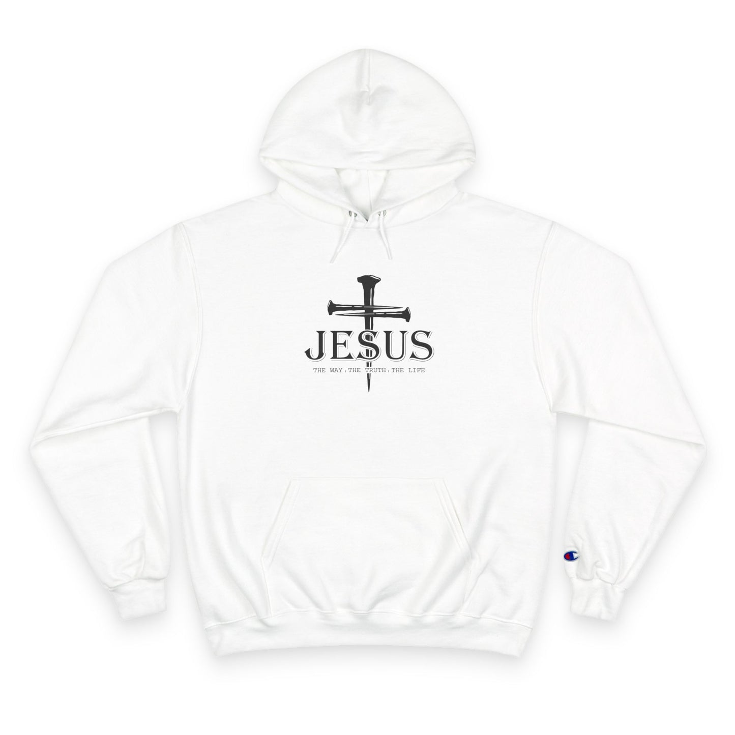 Faith-Inspired Champion Hoodie with Jesus Design