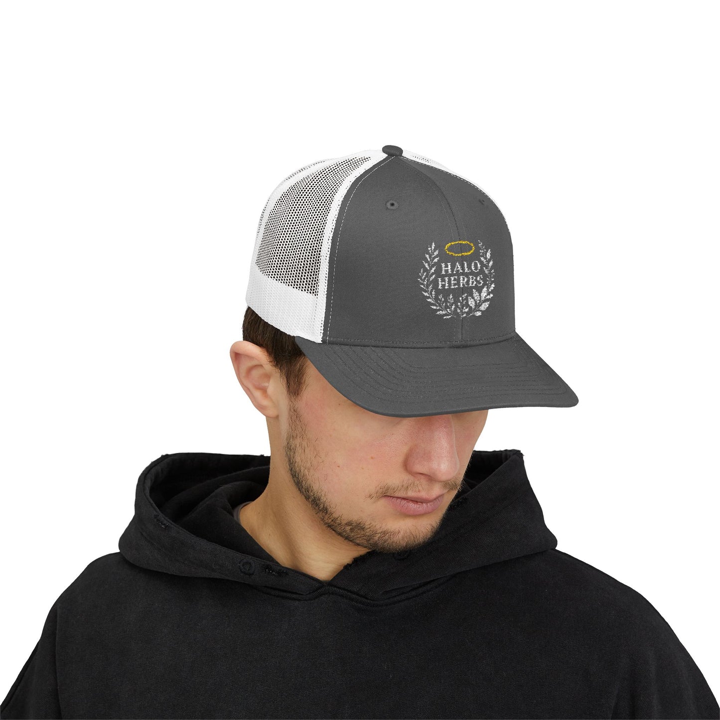 Halo Herbs Snapback Trucker Cap, Casual Outdoor Wear
