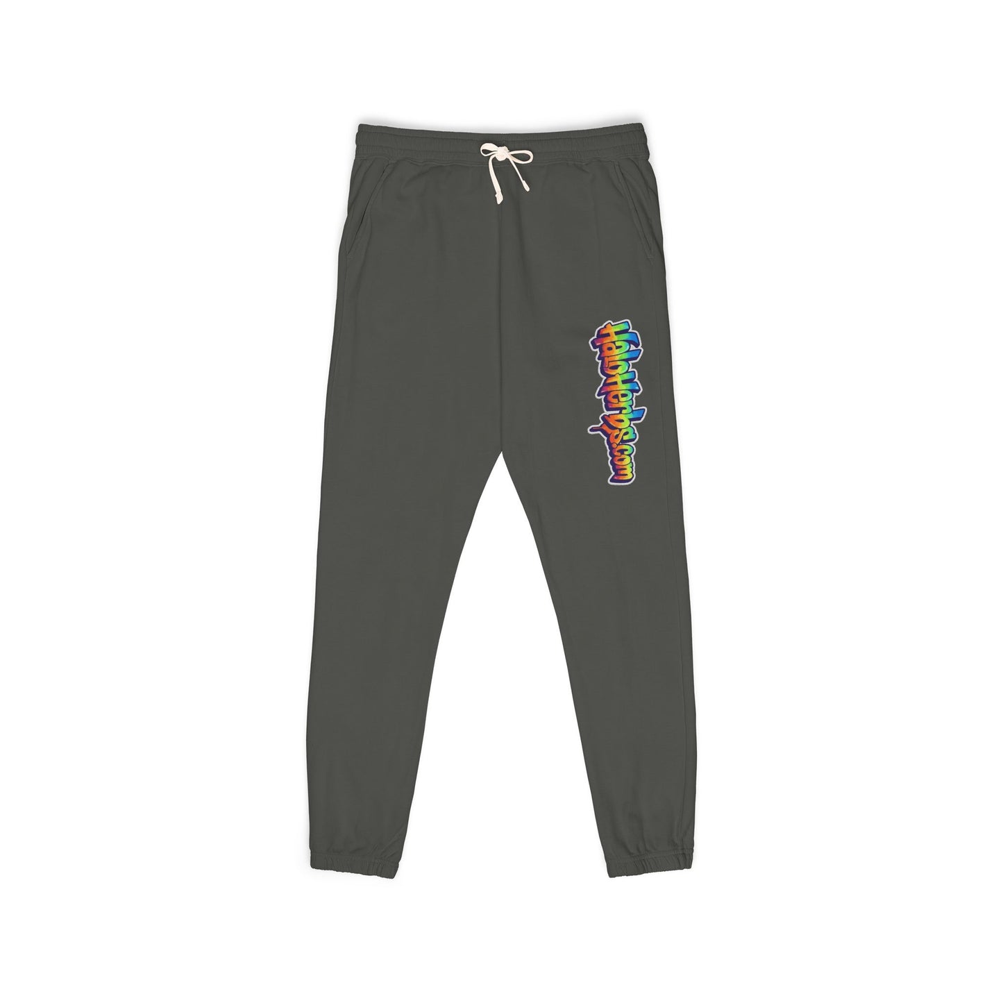 Halo Herbs Graffiti Garment-Dyed Fleece Sweatpants with Colorful Design, Cozy Loungewear, Casual Athleisure Pants, Perfect for Relaxation and Everyday Wear