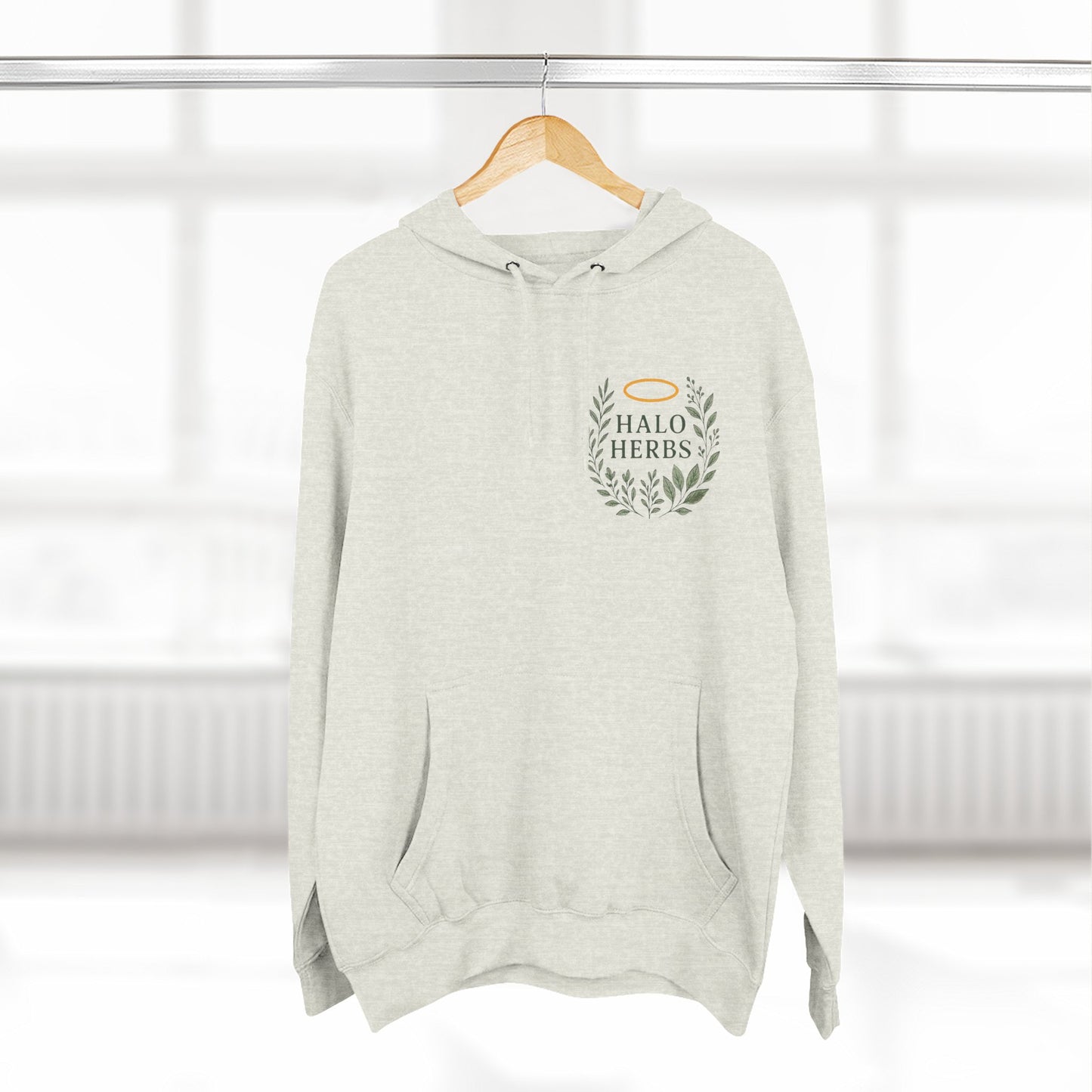 Halo Herbs Fleece Hoodie, Cozy Casual Wear, Perfect for Gifting, Relaxed Style, Ideal for All Seasons