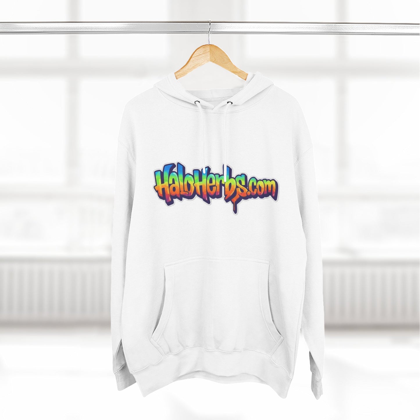 Colorful Fleece Hoodie with HaloHerbs.com Design