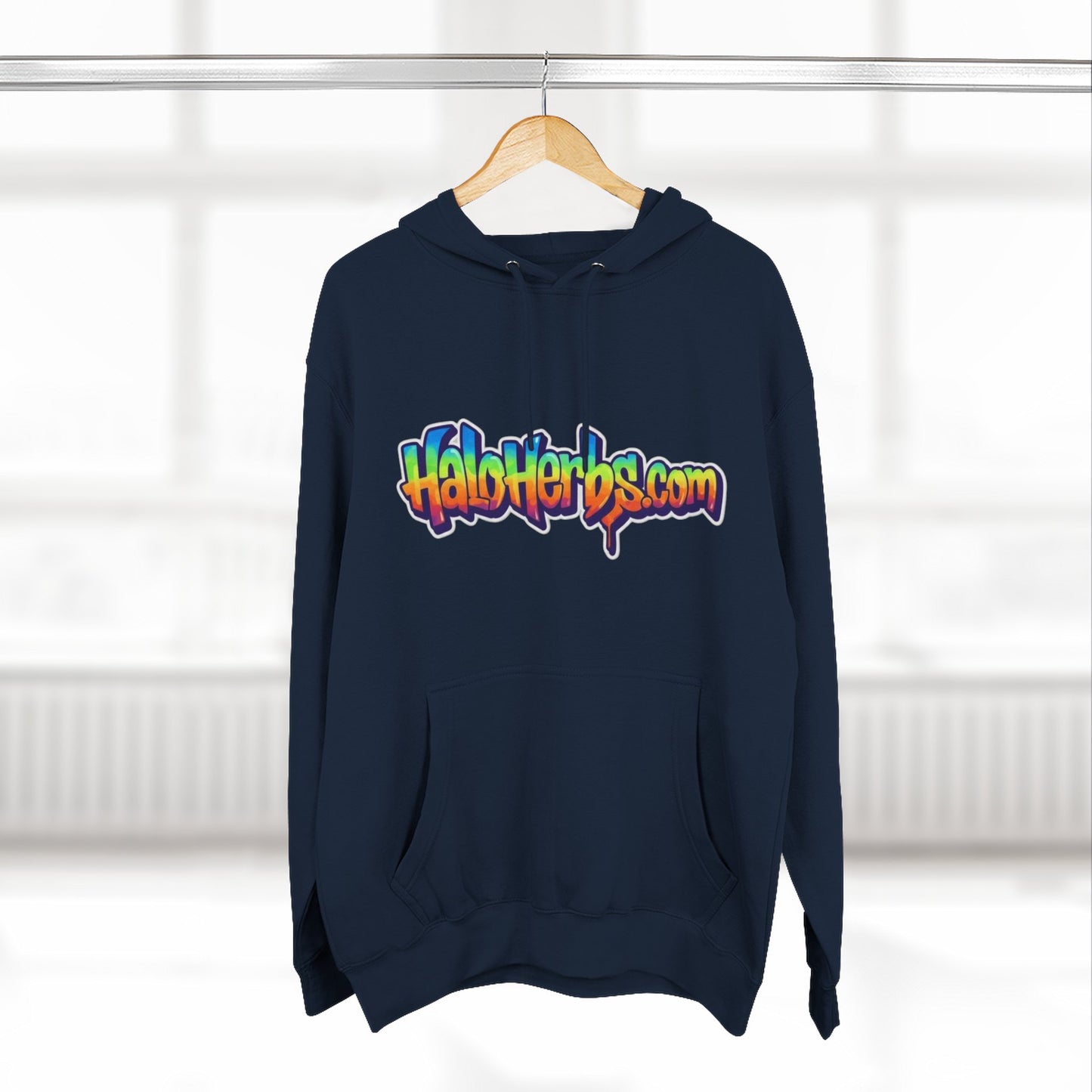 Colorful Fleece Hoodie with HaloHerbs.com Design