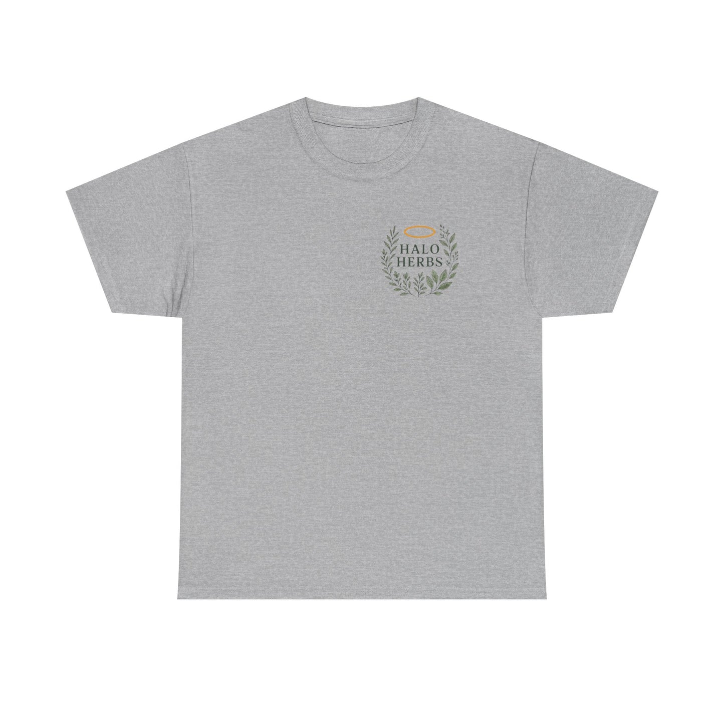 Halo Herbs Unisex Heavy Cotton Tee with Halo & Herbs Design, Casual Shirt, Eco-Friendly Wear