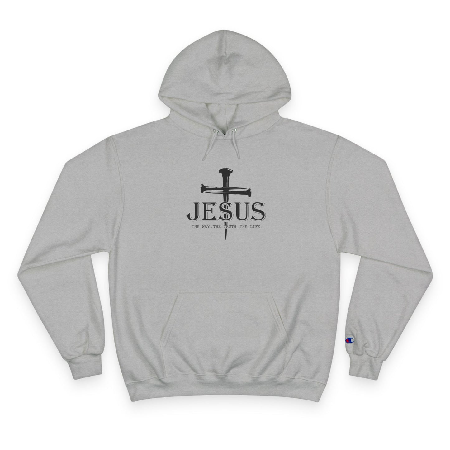 Faith-Inspired Champion Hoodie with Jesus Design