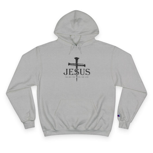 Faith-Inspired Champion Hoodie with Jesus Design