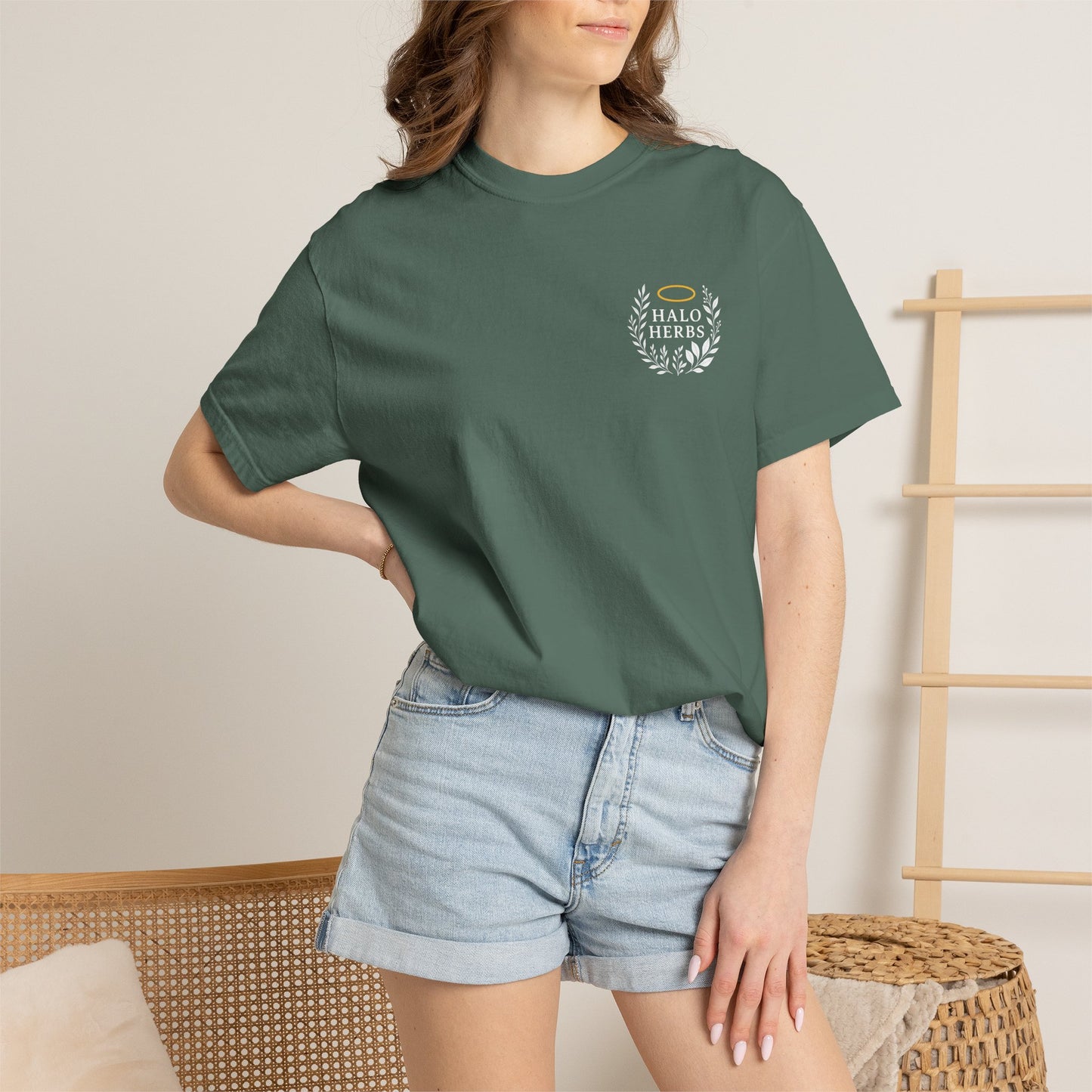 Halo Herbs Garment-Dyed Unisex T-Shirt - Casual Style for Everyday Comfort