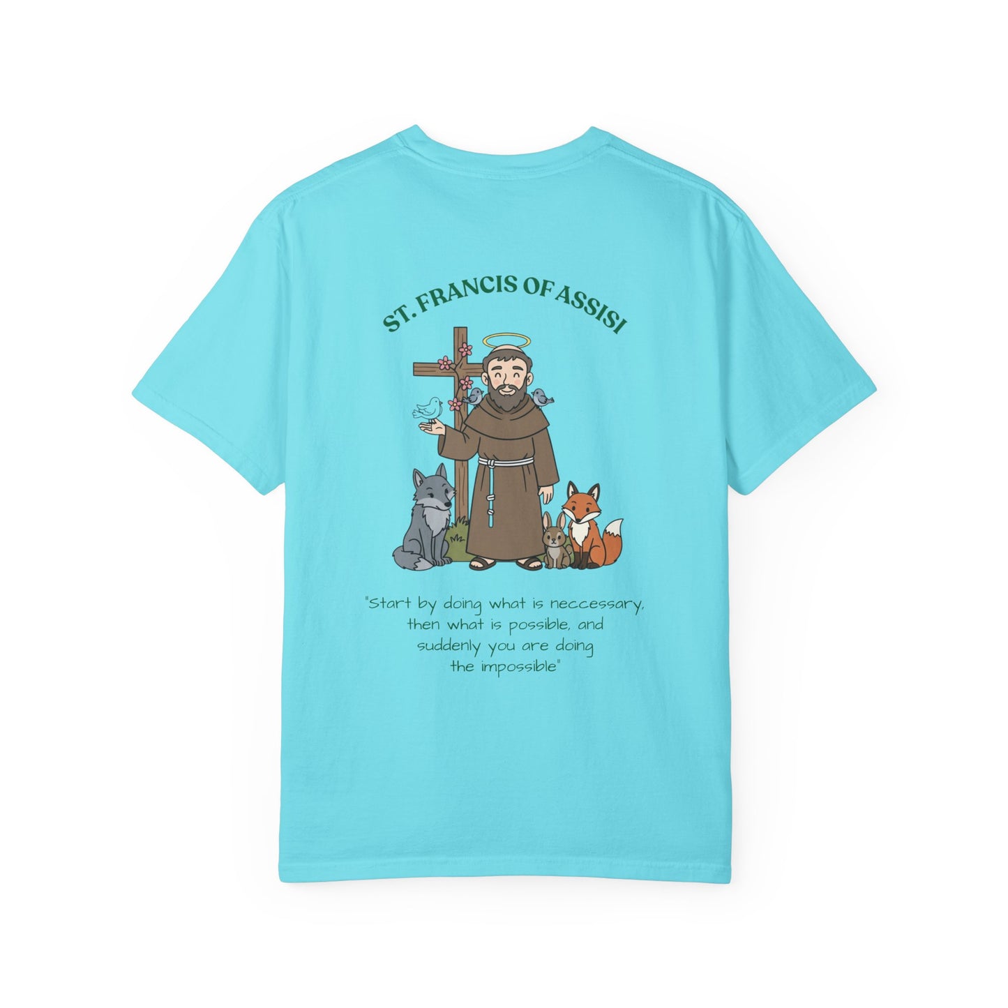 St. Francis of Assisi Spiritual Quote T-shirt, Spiritual Apparel, Eco-Friendly Gift, Animal Advocate Tee, Unique Graphic Top