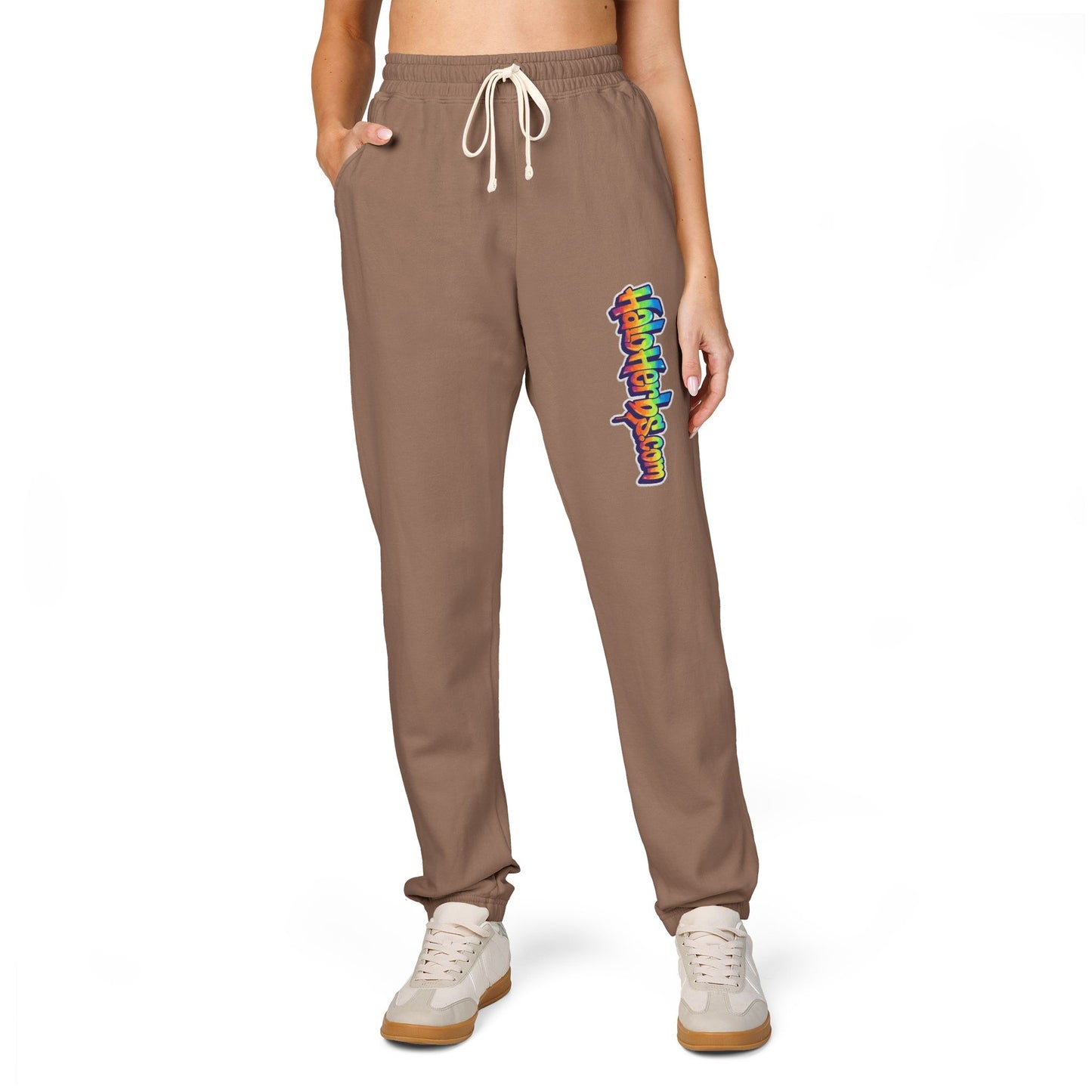 Halo Herbs Graffiti Garment-Dyed Fleece Sweatpants with Colorful Design, Cozy Loungewear, Casual Athleisure Pants, Perfect for Relaxation and Everyday Wear