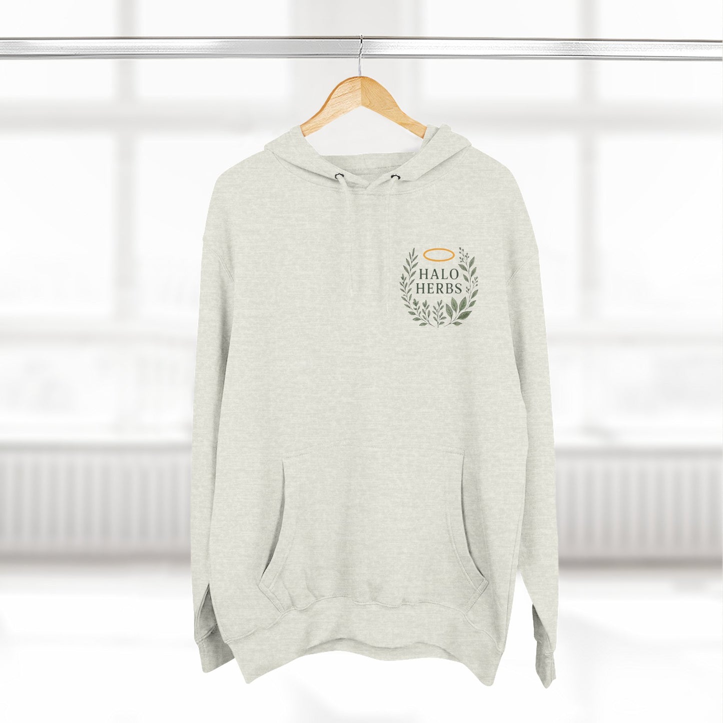 Halo Herbs Fleece Hoodie, Cozy Casual Wear, Relaxed Style