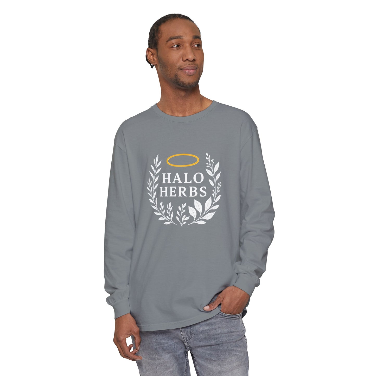 Halo Herbs Stylish Unisex Long Sleeve T-Shirt, Casual Wear