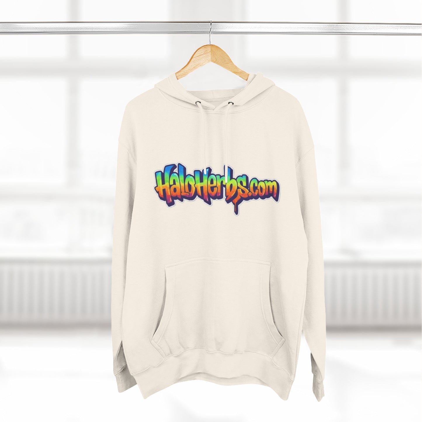 Colorful Fleece Hoodie with HaloHerbs.com Design