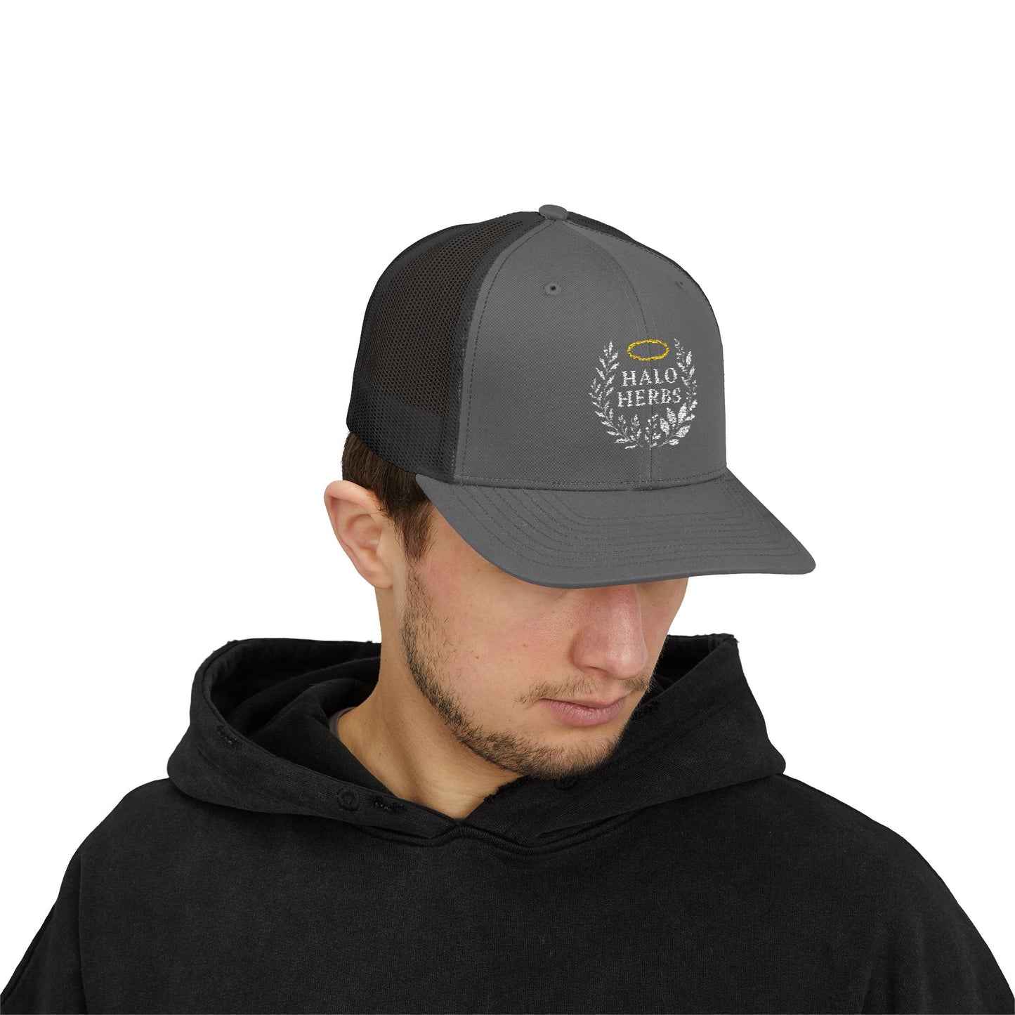 Halo Herbs Snapback Trucker Cap, Casual Outdoor Wear