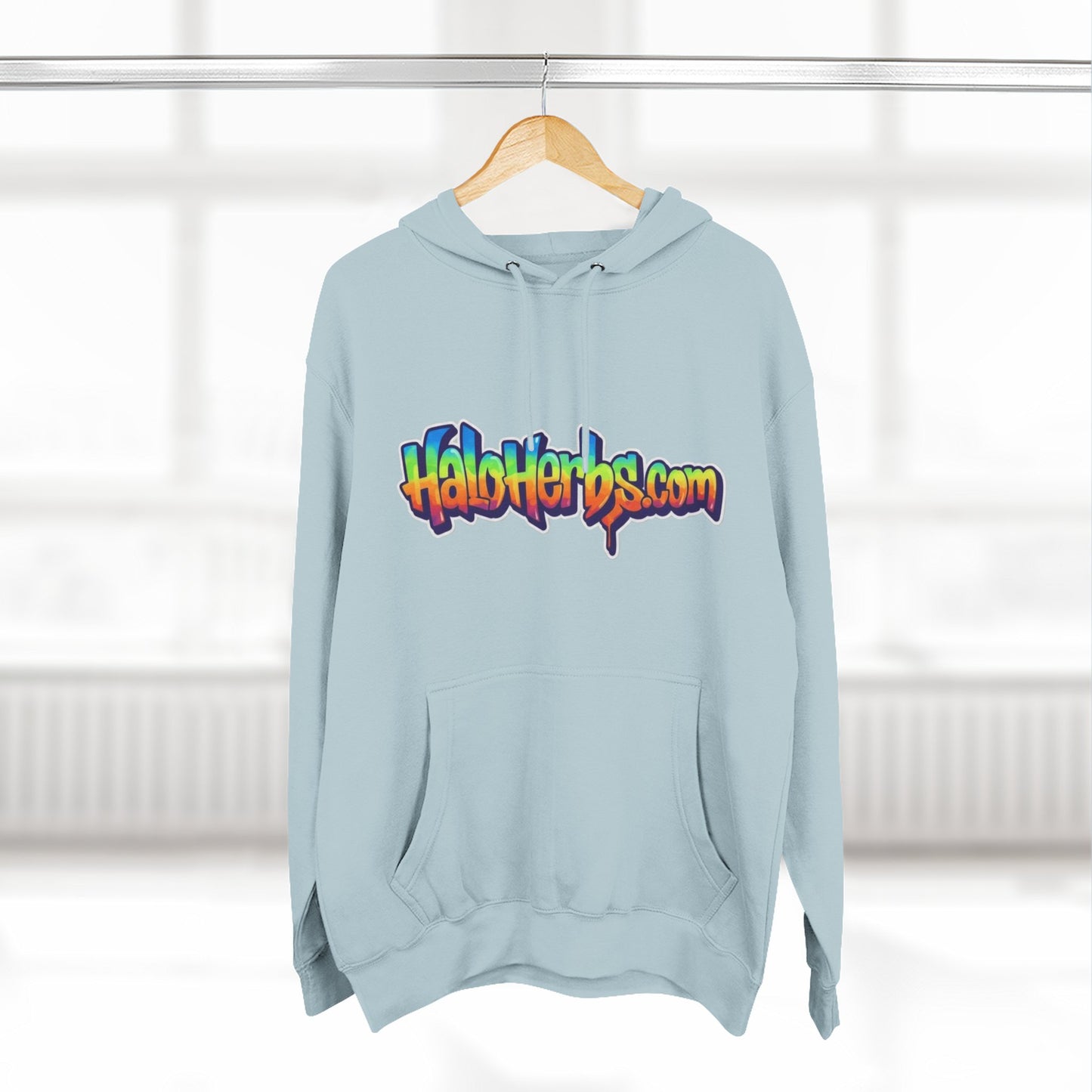 Colorful Fleece Hoodie with HaloHerbs.com Design