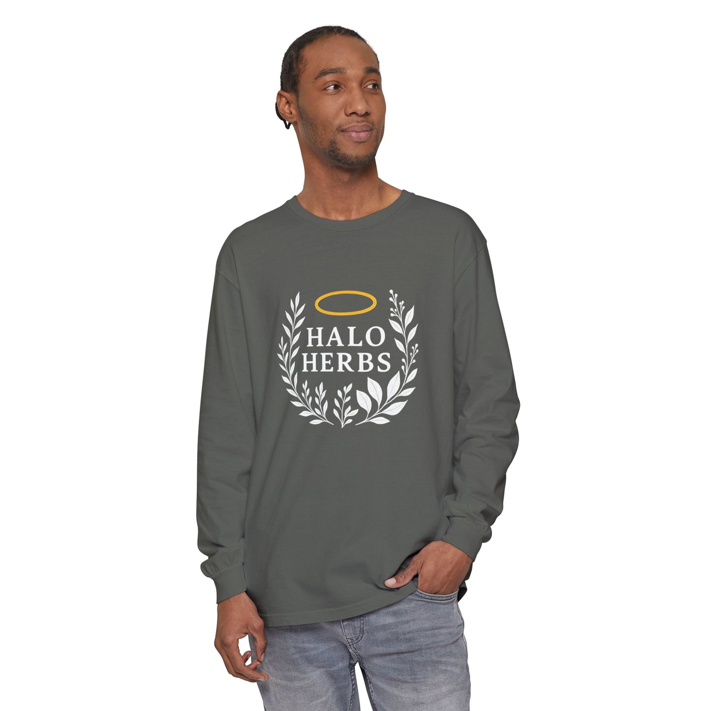 Halo Herbs Stylish Unisex Long Sleeve T-Shirt, Casual Wear