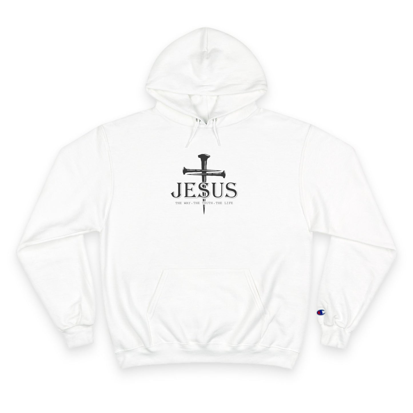 Faith-Inspired Champion Hoodie with Jesus Design