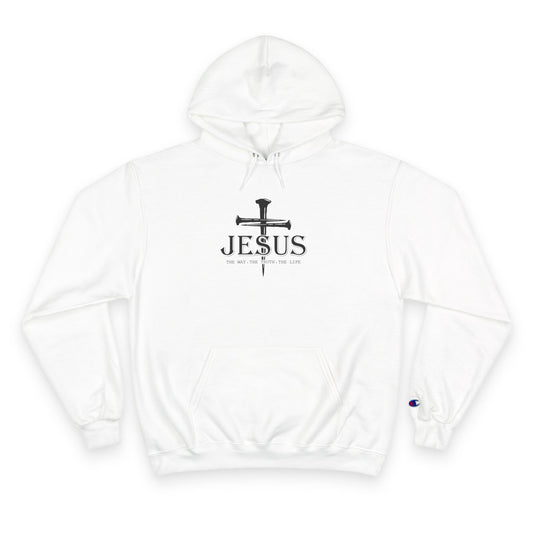 Faith-Inspired Champion Hoodie with Jesus Design