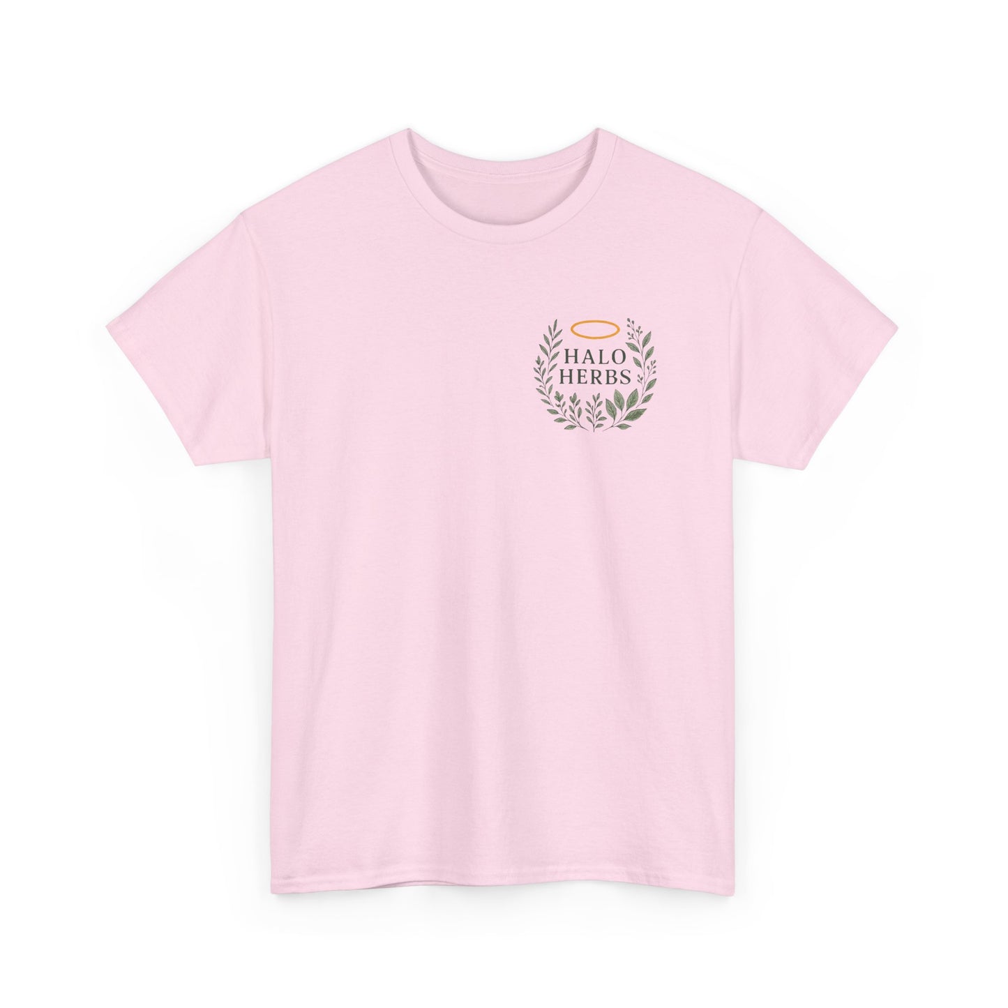 Halo Herbs Unisex Heavy Cotton Tee with Halo & Herbs Design, Casual Shirt, Eco-Friendly Wear