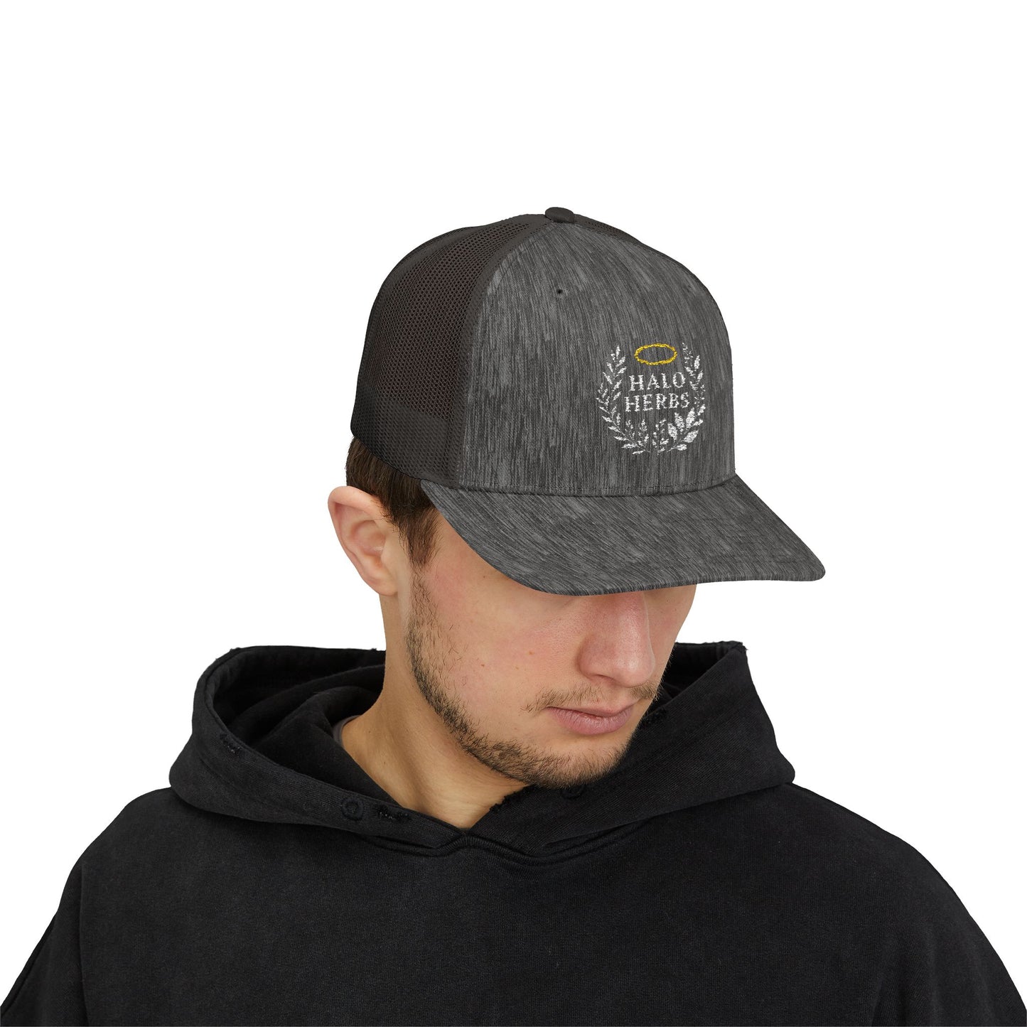 Halo Herbs Snapback Trucker Cap, Casual Outdoor Wear