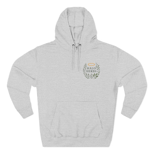 Halo Herbs Fleece Hoodie, Cozy Casual Wear, Relaxed Style