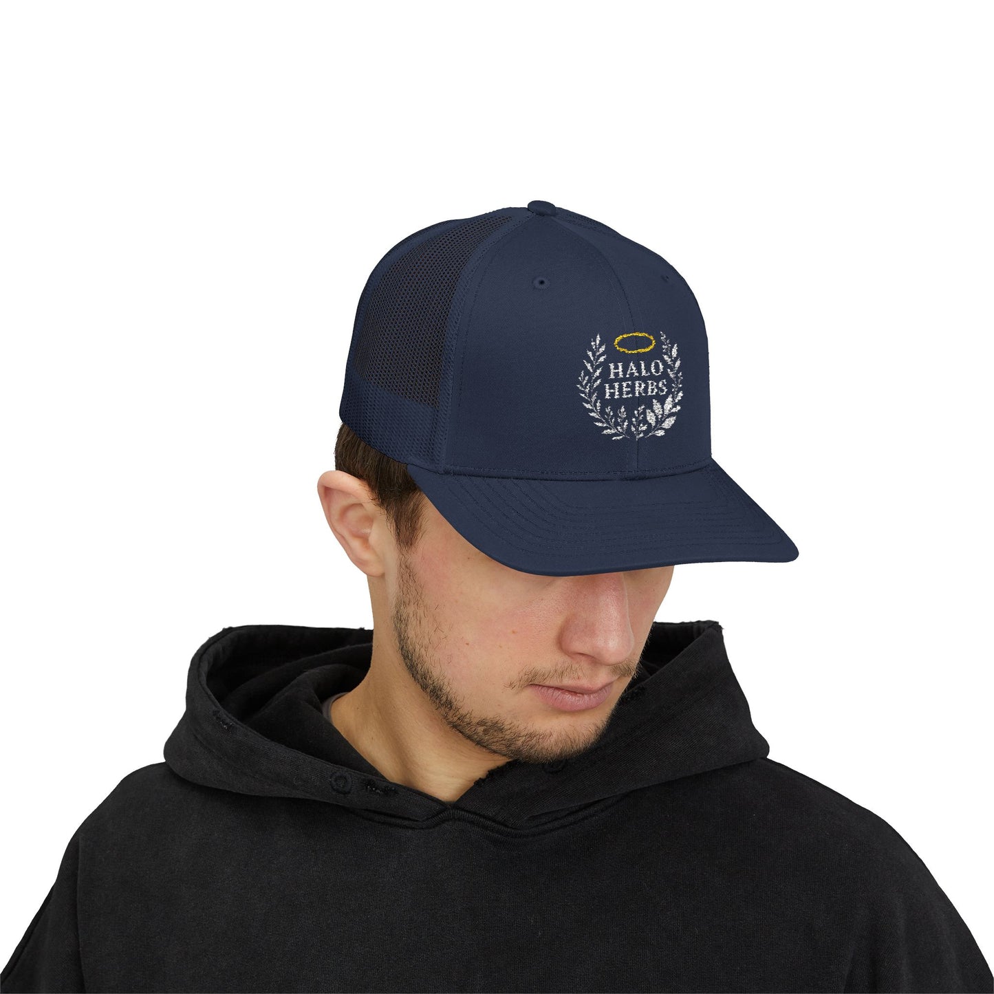 Halo Herbs Snapback Trucker Cap, Casual Outdoor Wear