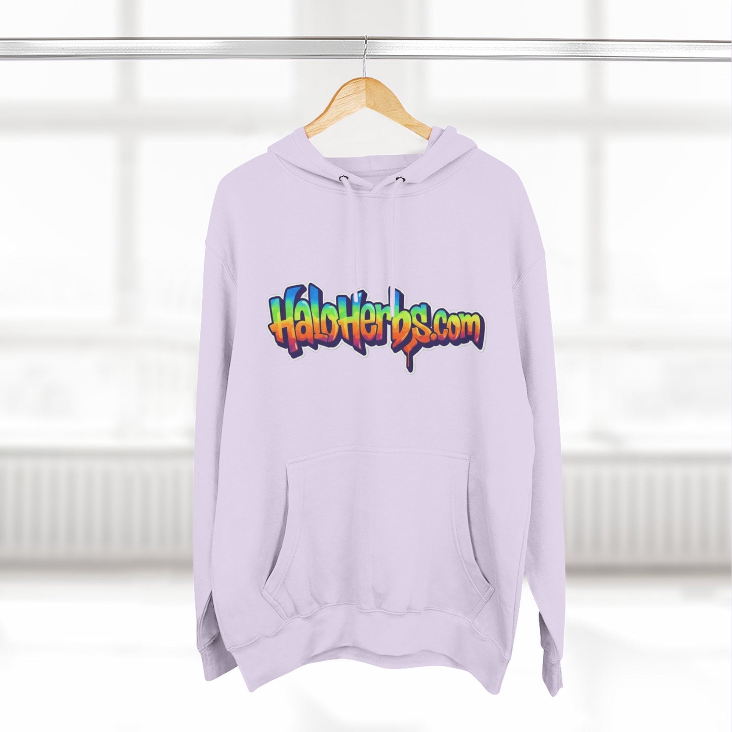 Colorful Fleece Hoodie with HaloHerbs.com Design
