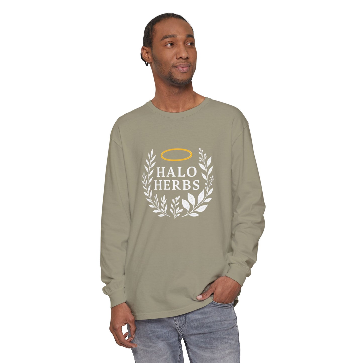 Halo Herbs Stylish Unisex Long Sleeve T-Shirt, Casual Wear