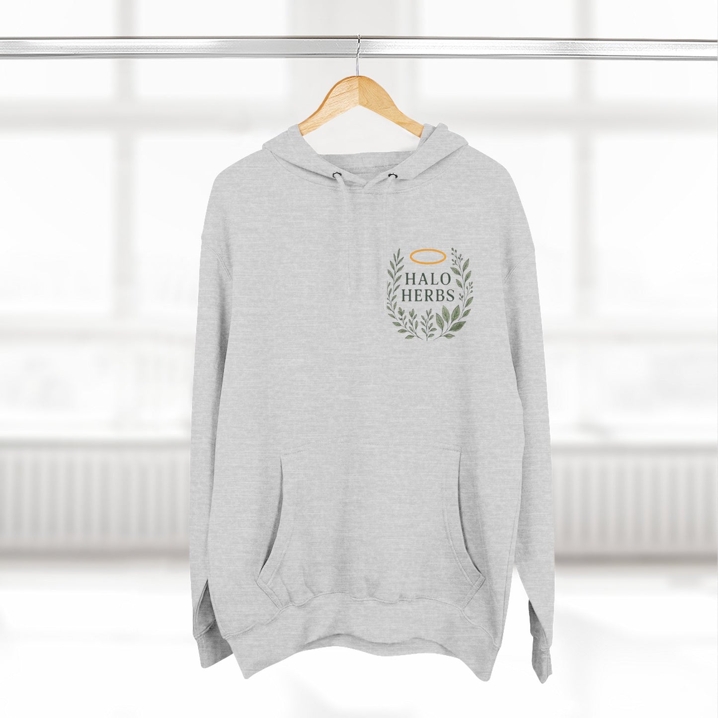Halo Herbs Fleece Hoodie, Cozy Casual Wear, Perfect for Gifting, Relaxed Style, Ideal for All Seasons