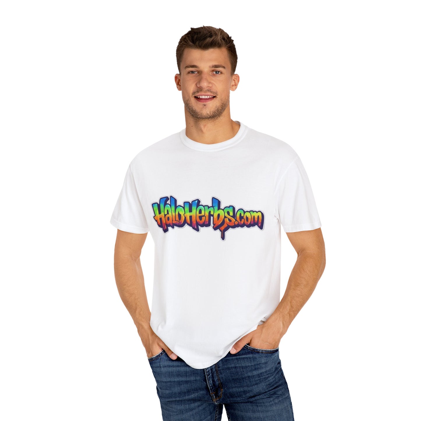Vibrant Unisex T-Shirt with Logo, Casual Wear, Gift for Friends, Streetwear, Eco-Friendly Clothing, Summer Festival Outfit