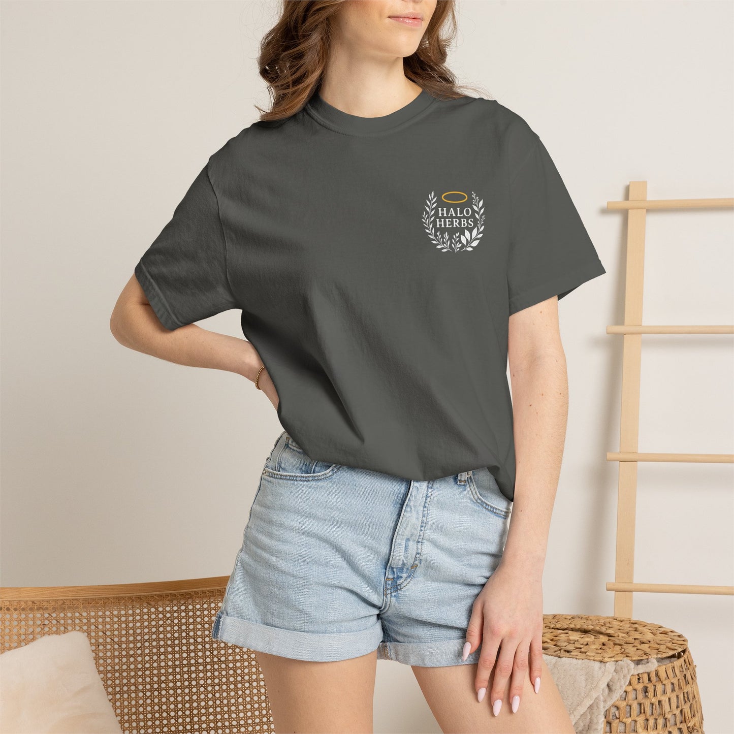 Halo Herbs Garment-Dyed Unisex T-Shirt - Casual Style for Everyday Comfort