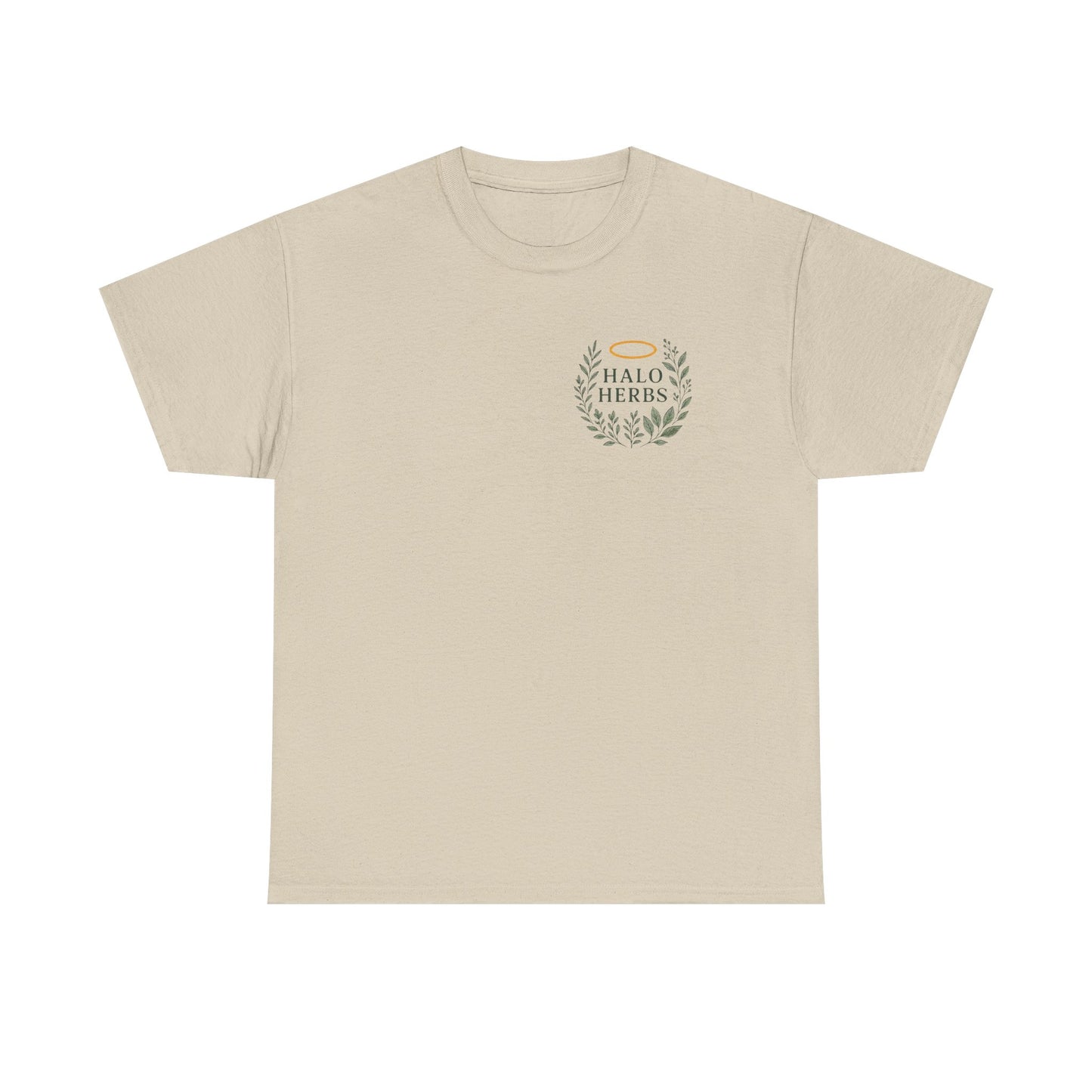 Halo Herbs Unisex Heavy Cotton Tee with Halo & Herbs Design, Casual Shirt, Eco-Friendly Wear
