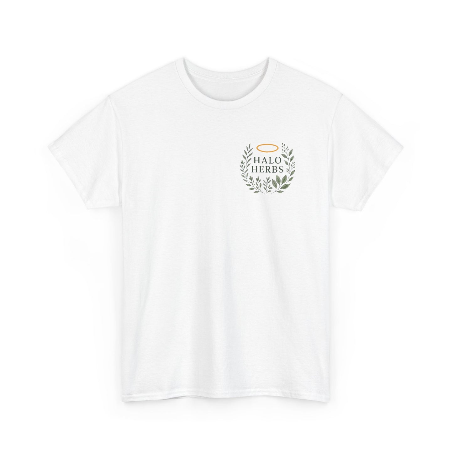 Halo Herbs Unisex Heavy Cotton Tee with Halo & Herbs Design, Casual Shirt, Eco-Friendly Wear