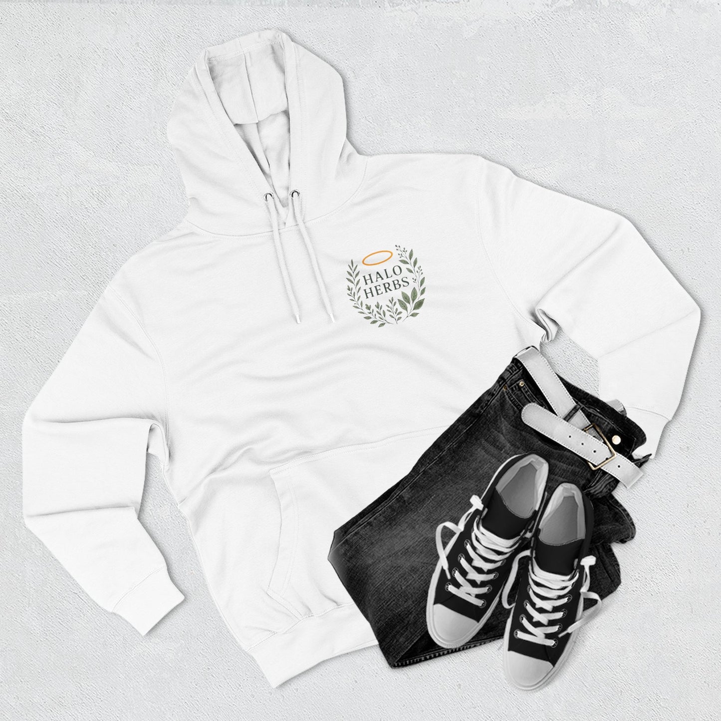 Halo Herbs Fleece Hoodie, Cozy Casual Wear, Relaxed Style