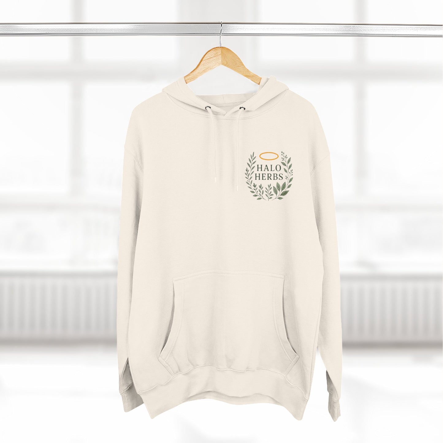 Halo Herbs Fleece Hoodie, Cozy Casual Wear, Relaxed Style