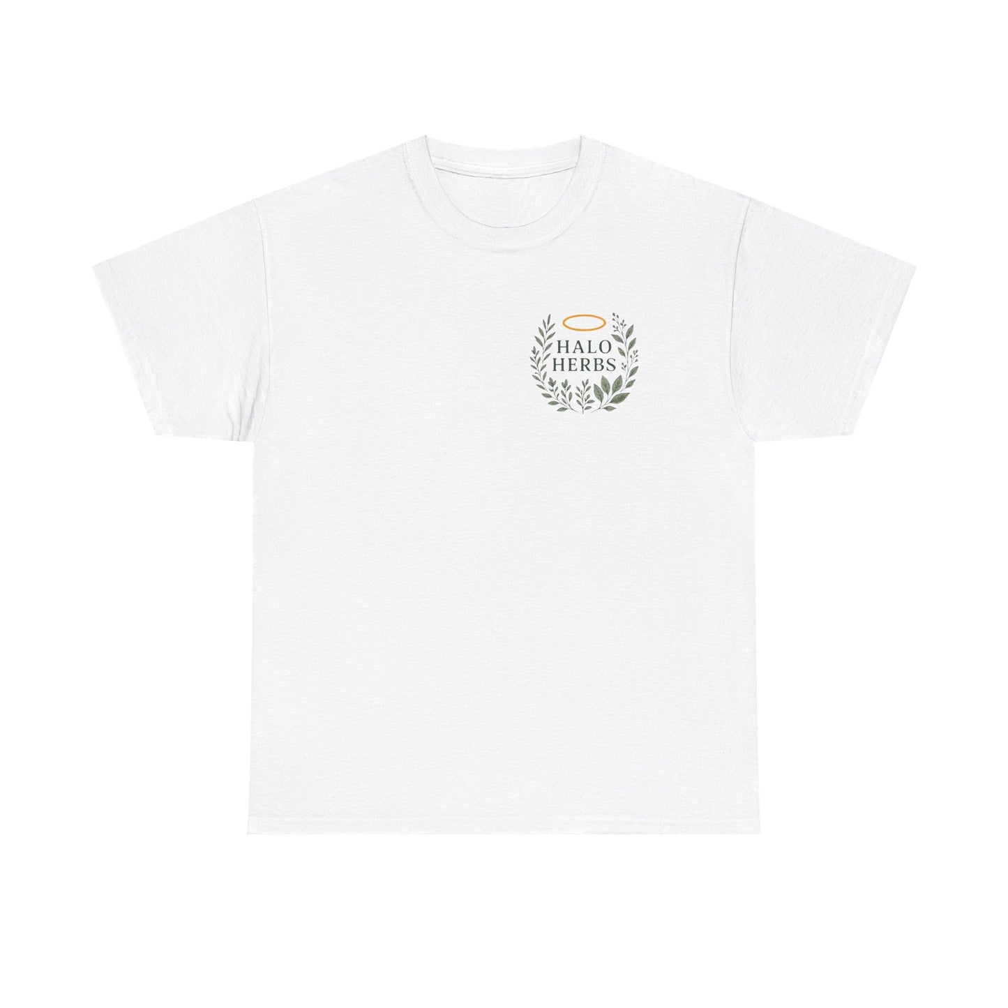 Halo Herbs Unisex Heavy Cotton Tee with Halo & Herbs Design, Casual Shirt, Eco-Friendly Wear