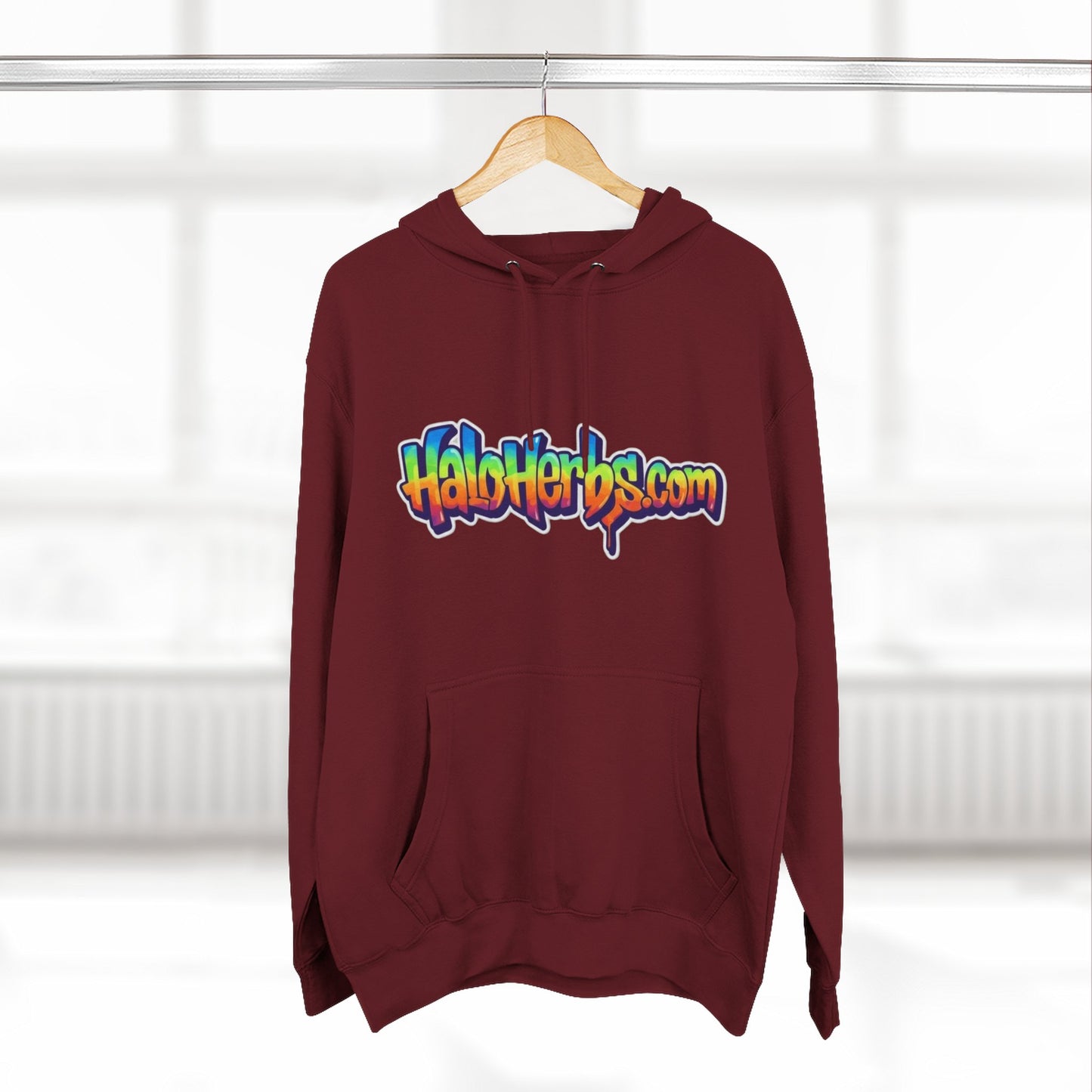Colorful Fleece Hoodie with HaloHerbs.com Design