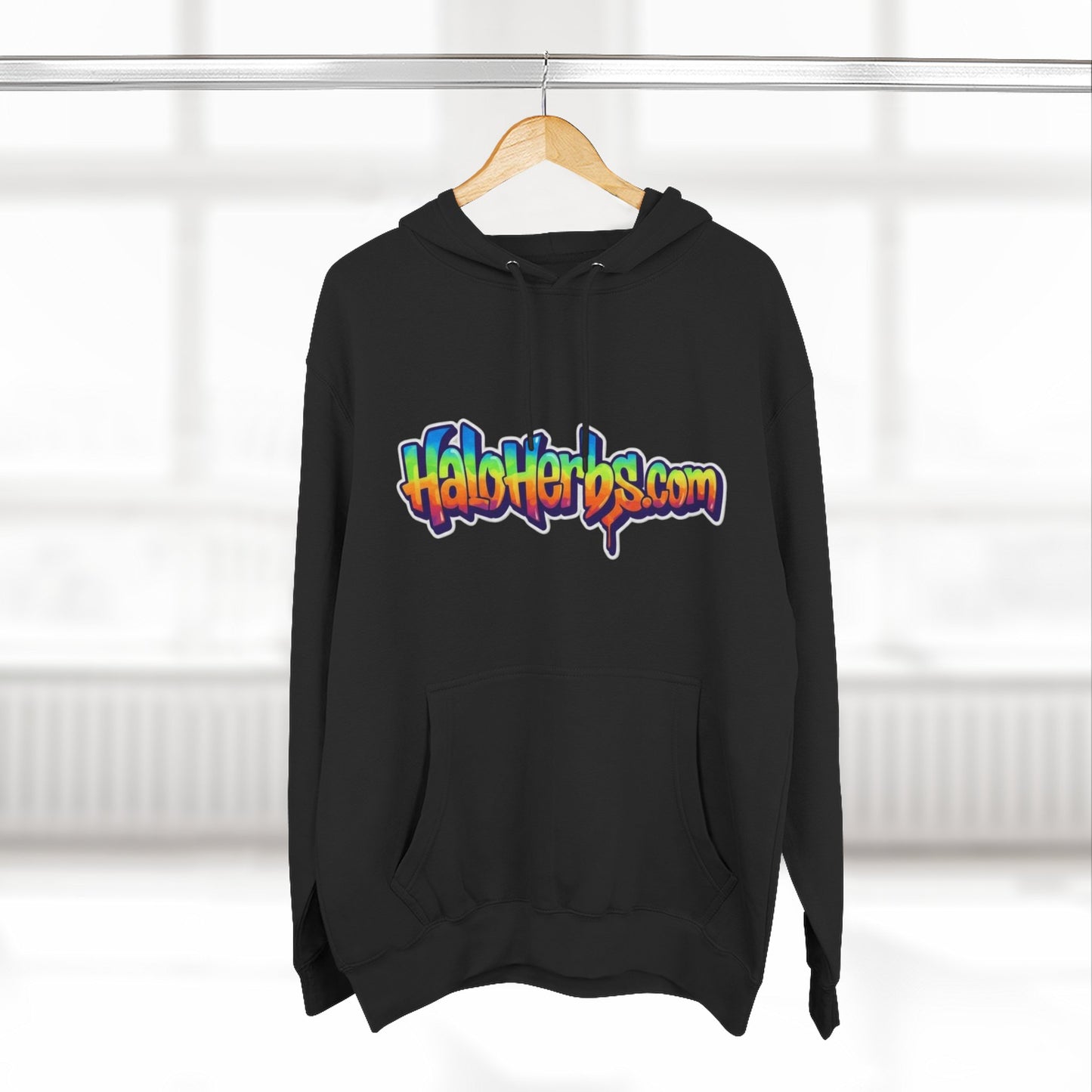 Colorful Fleece Hoodie with HaloHerbs.com Design