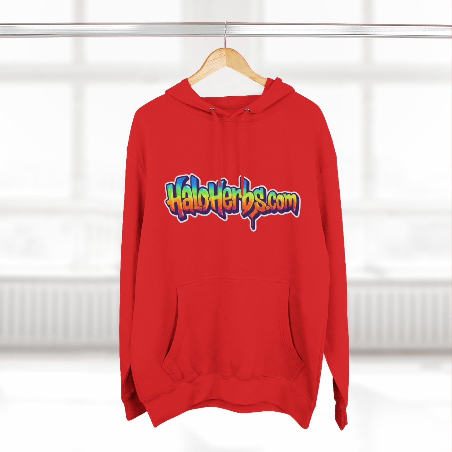 Colorful Fleece Hoodie with HaloHerbs.com Design