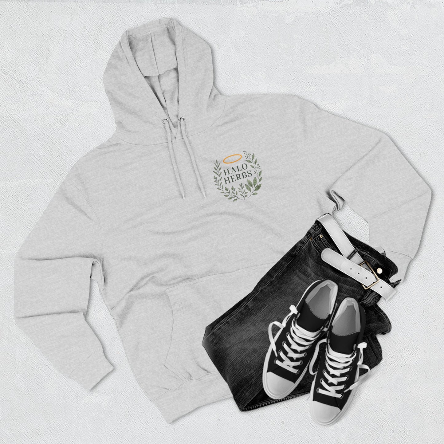Halo Herbs Fleece Hoodie, Cozy Casual Wear, Relaxed Style