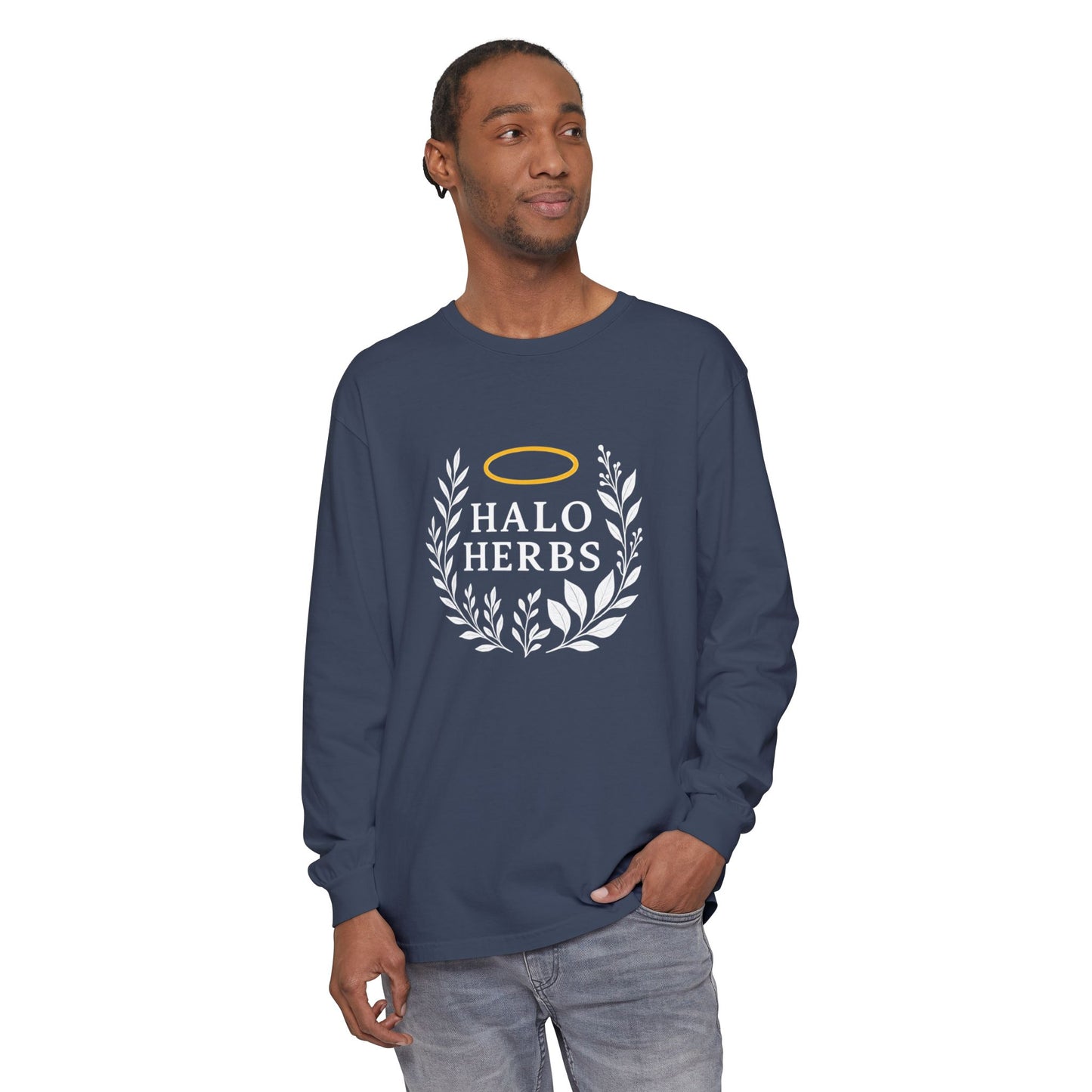 Halo Herbs Stylish Unisex Long Sleeve T-Shirt, Casual Wear