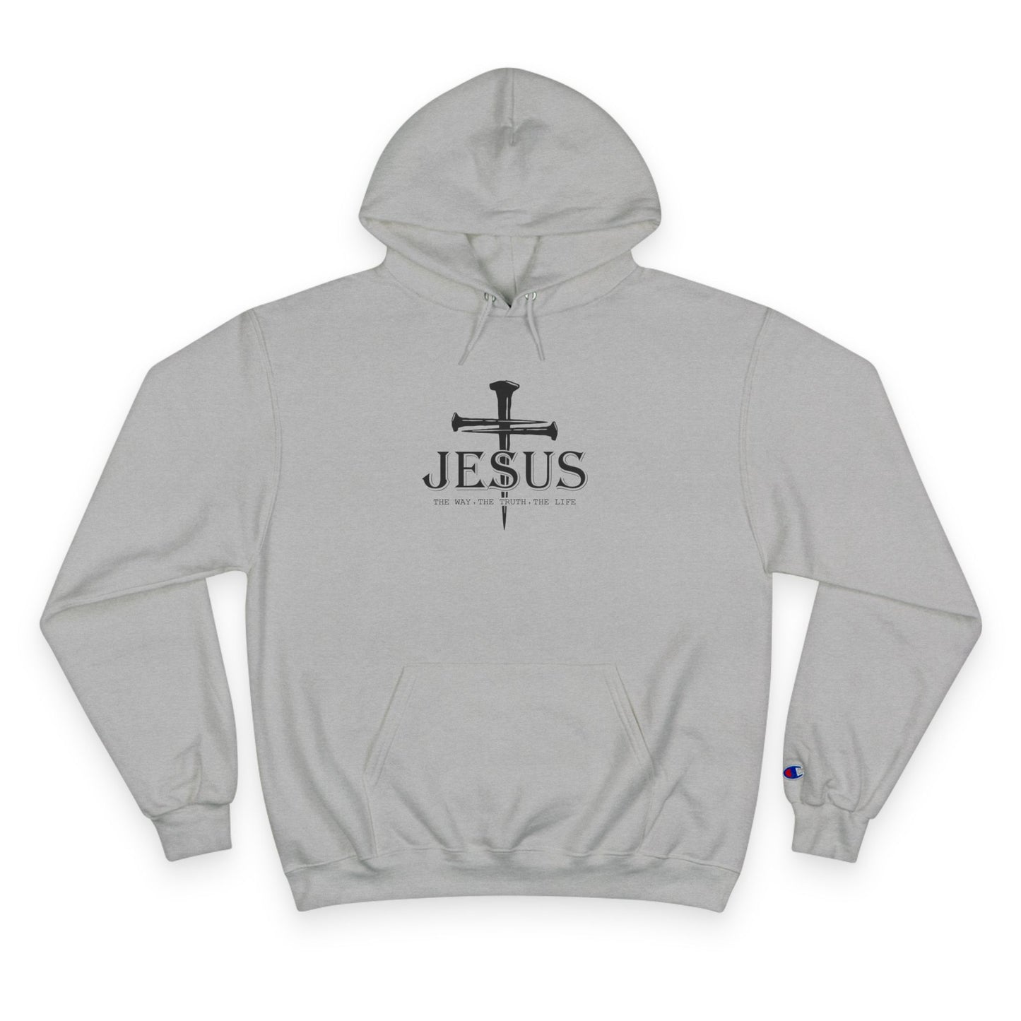 Faith-Inspired Champion Hoodie with Jesus Design